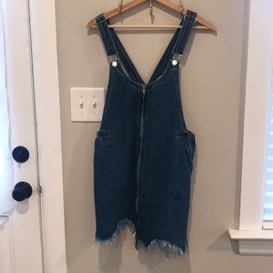 Zara denim overall dress